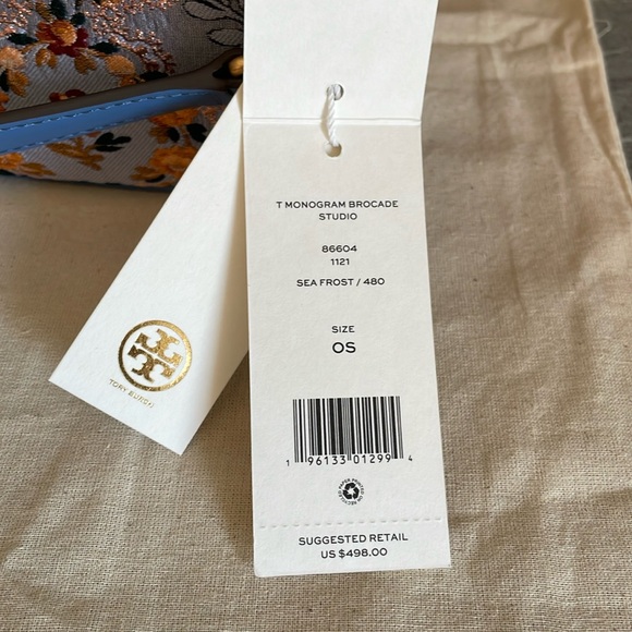 New✨tory burch T monogram brocade studio crossbody bag - Picture 16 of 16